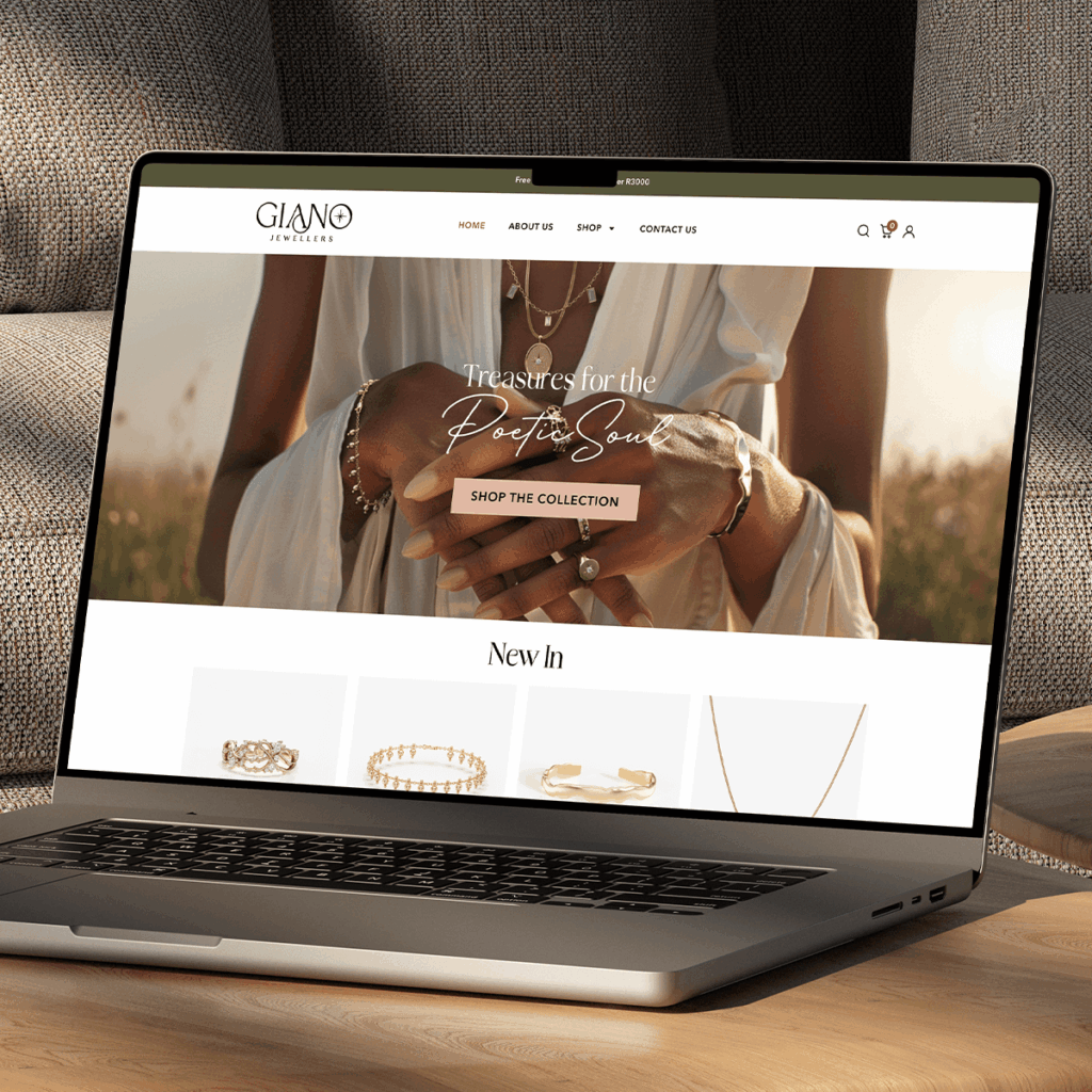 Giano Jewellers jewellery eCommerce website design