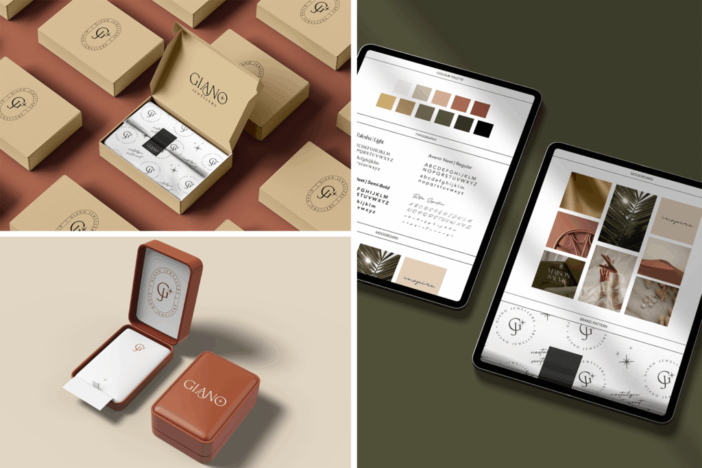 Giano Jewellers packaging and visual brand identity