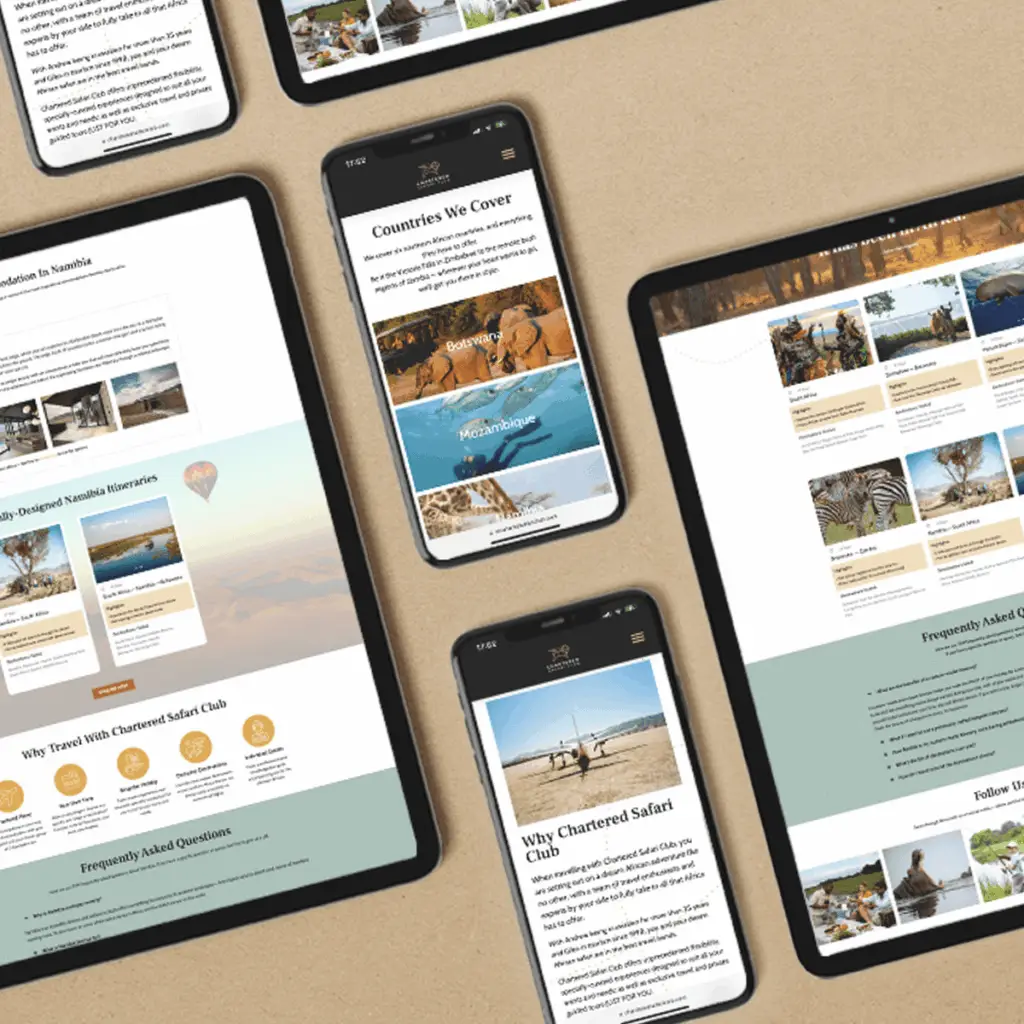 Luxury safari sales page design