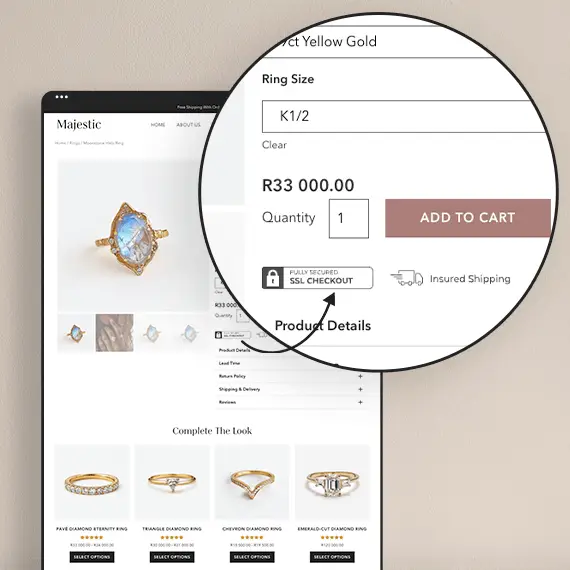 Majestic WooCommerce product page