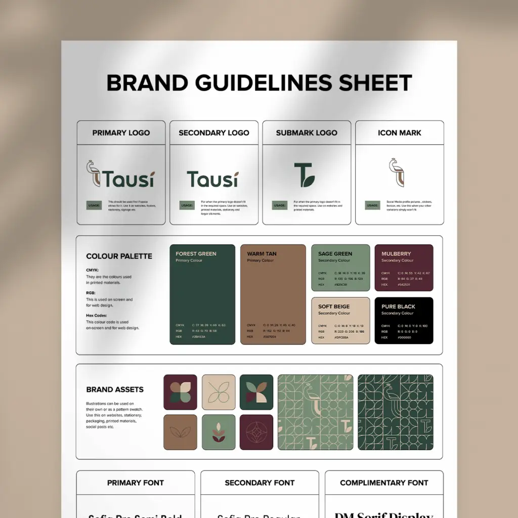 Tausi Forests brand identity design