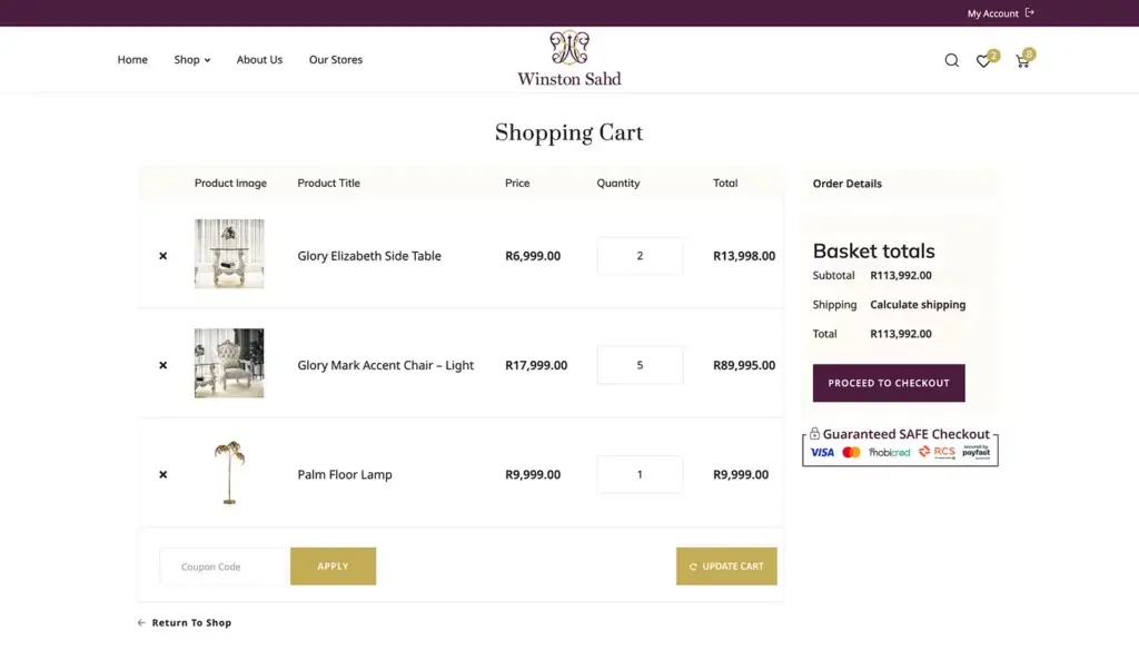 eCommerce shopping cart icon examples